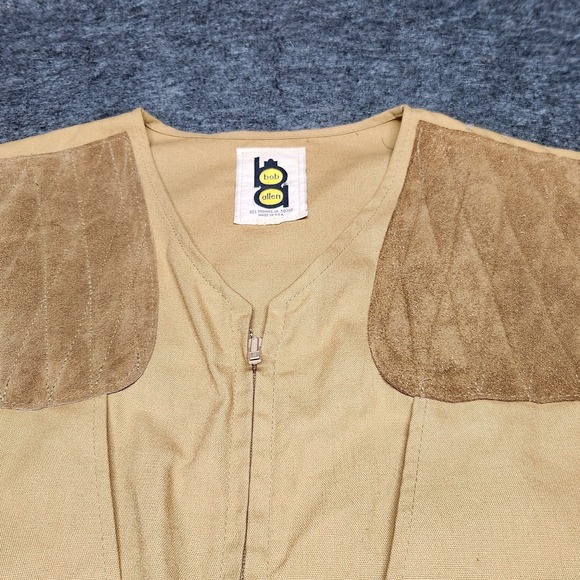 Vintage Bob Allen Shooting Vest Upland Field Hunting Leather Padded Game Bag L - Picture 4 of 9